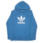Mens Blue Adidas Spellout Hoodie Jumper