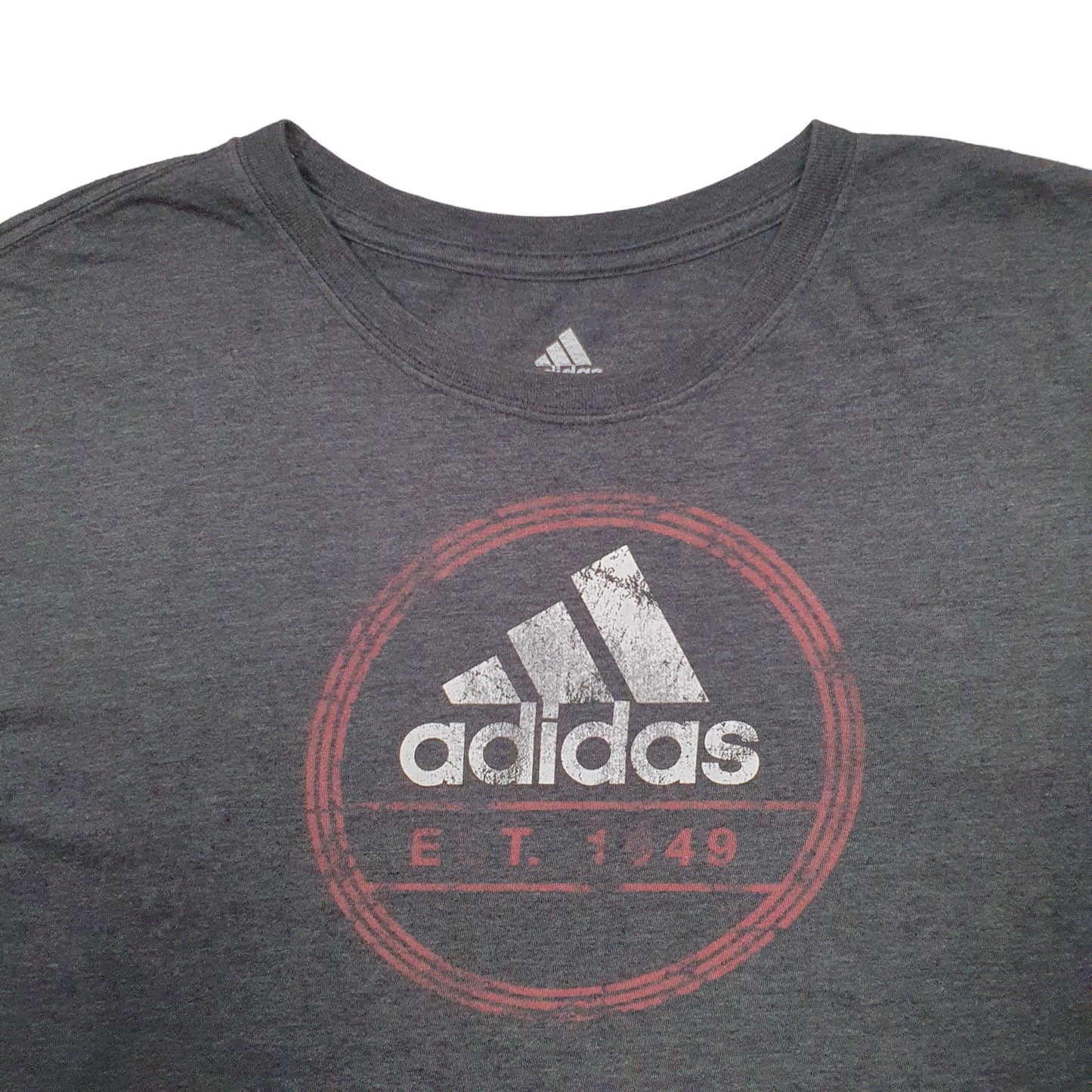 Mens Grey Adidas Spellout Short Sleeve T Shirt