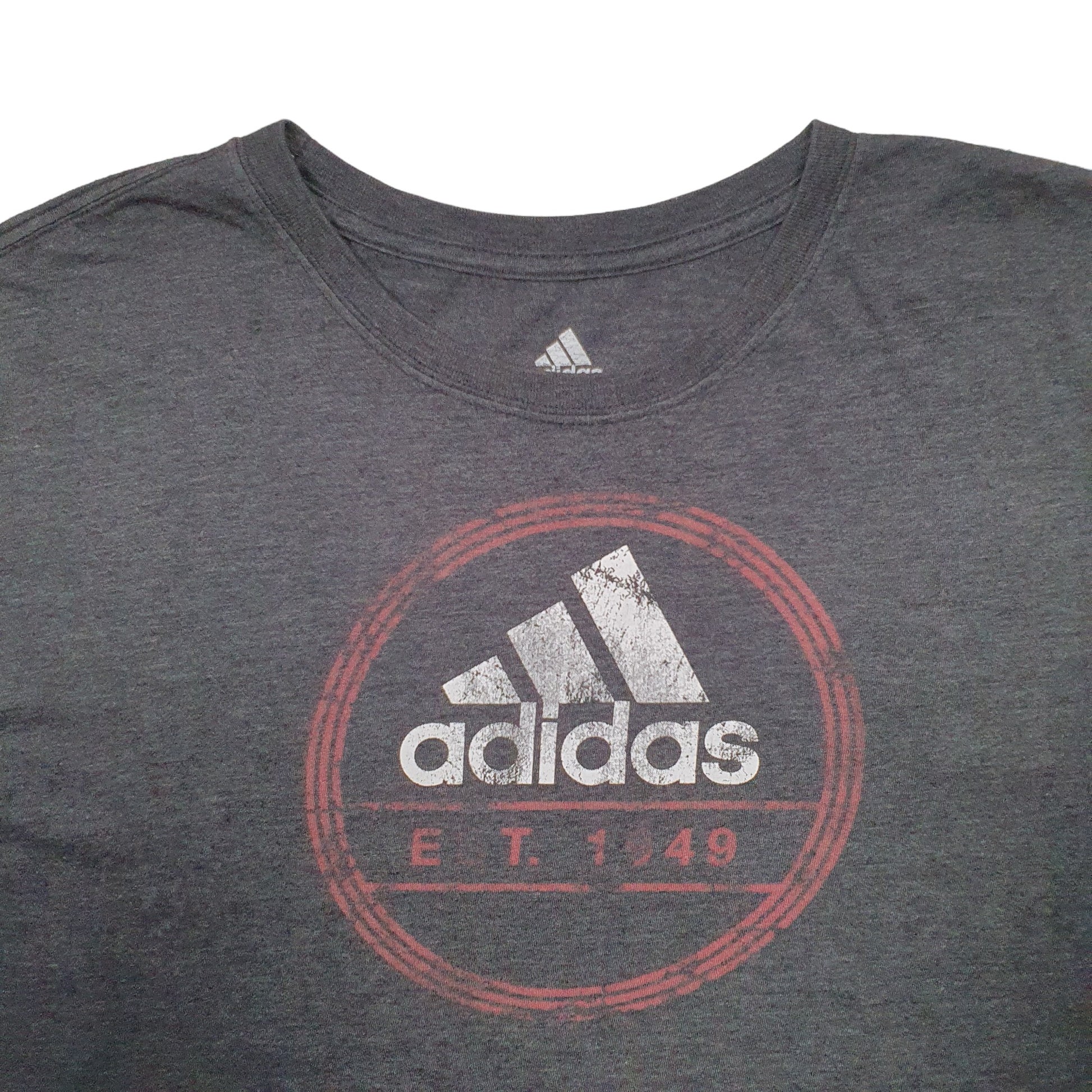 Mens Grey Adidas Spellout Short Sleeve T Shirt
