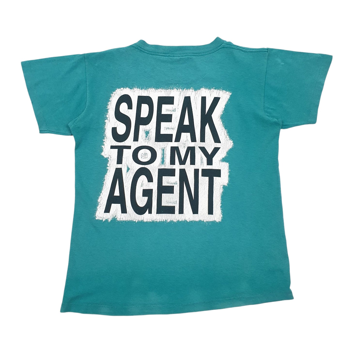 Womens Green United Brands International Single Stitch Vintage 90s Short Sleeve T Shirt