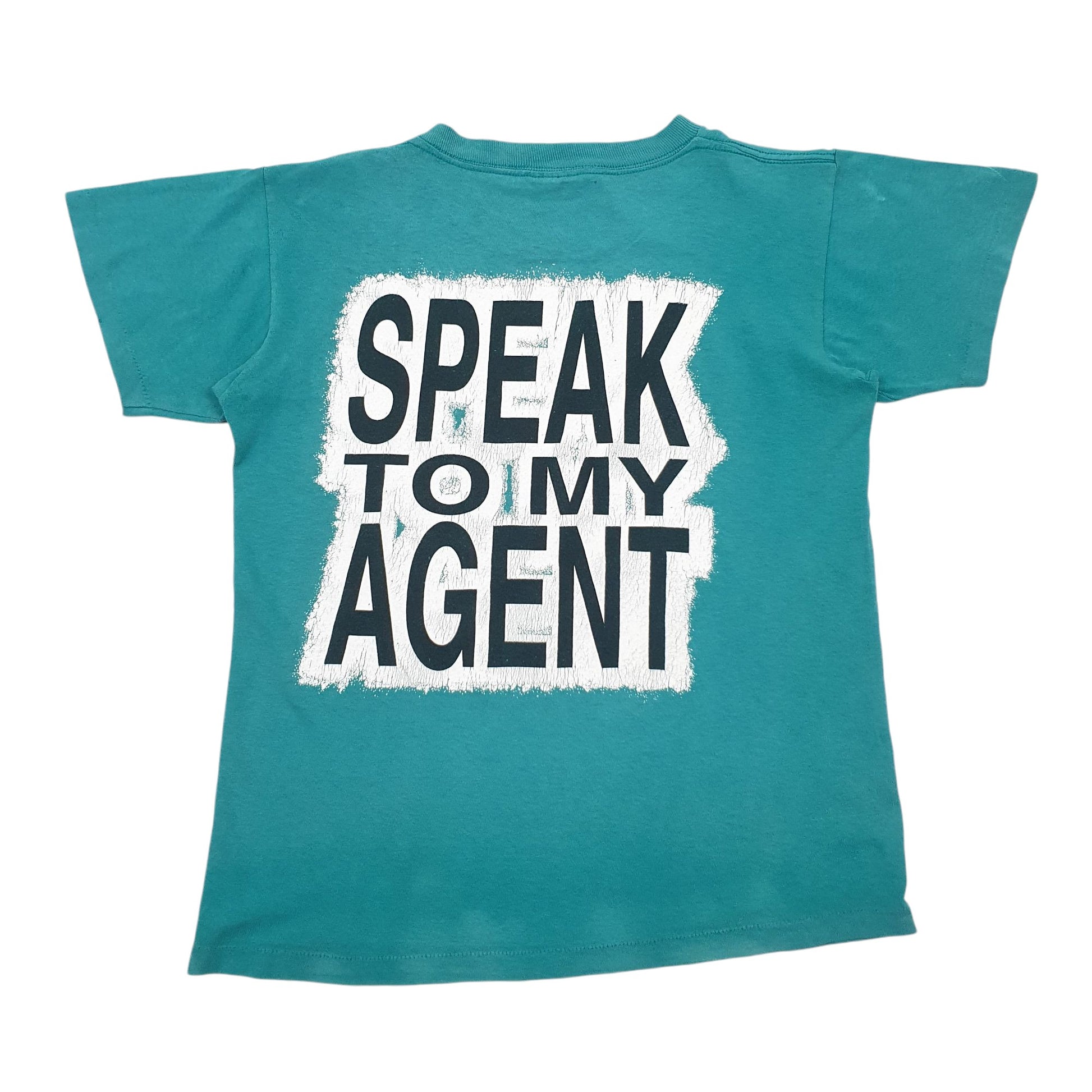 Womens Green United Brands International Single Stitch Vintage 90s Short Sleeve T Shirt