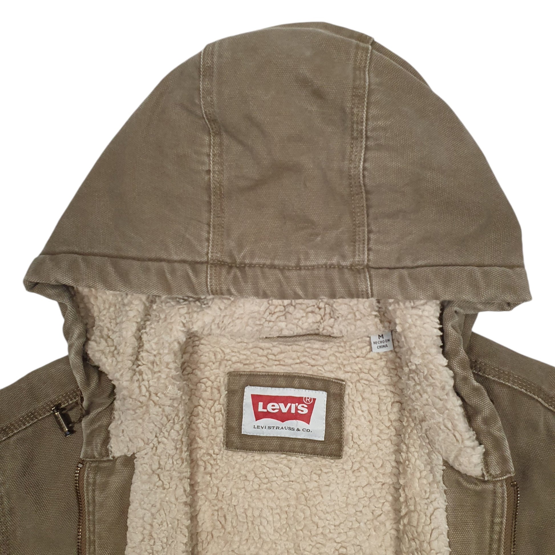 Mens Khaki Levis Work Wear Quarter Zip Coat