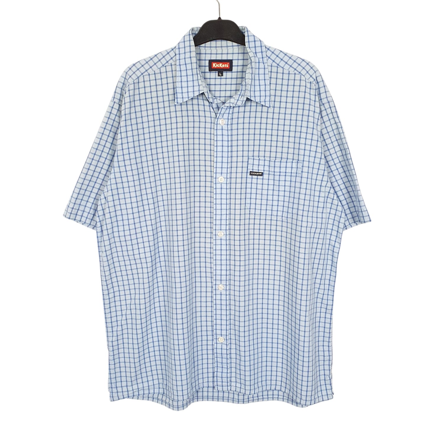 Mens Blue Kickers Vintage 90s Shoes Short Sleeve Shirt