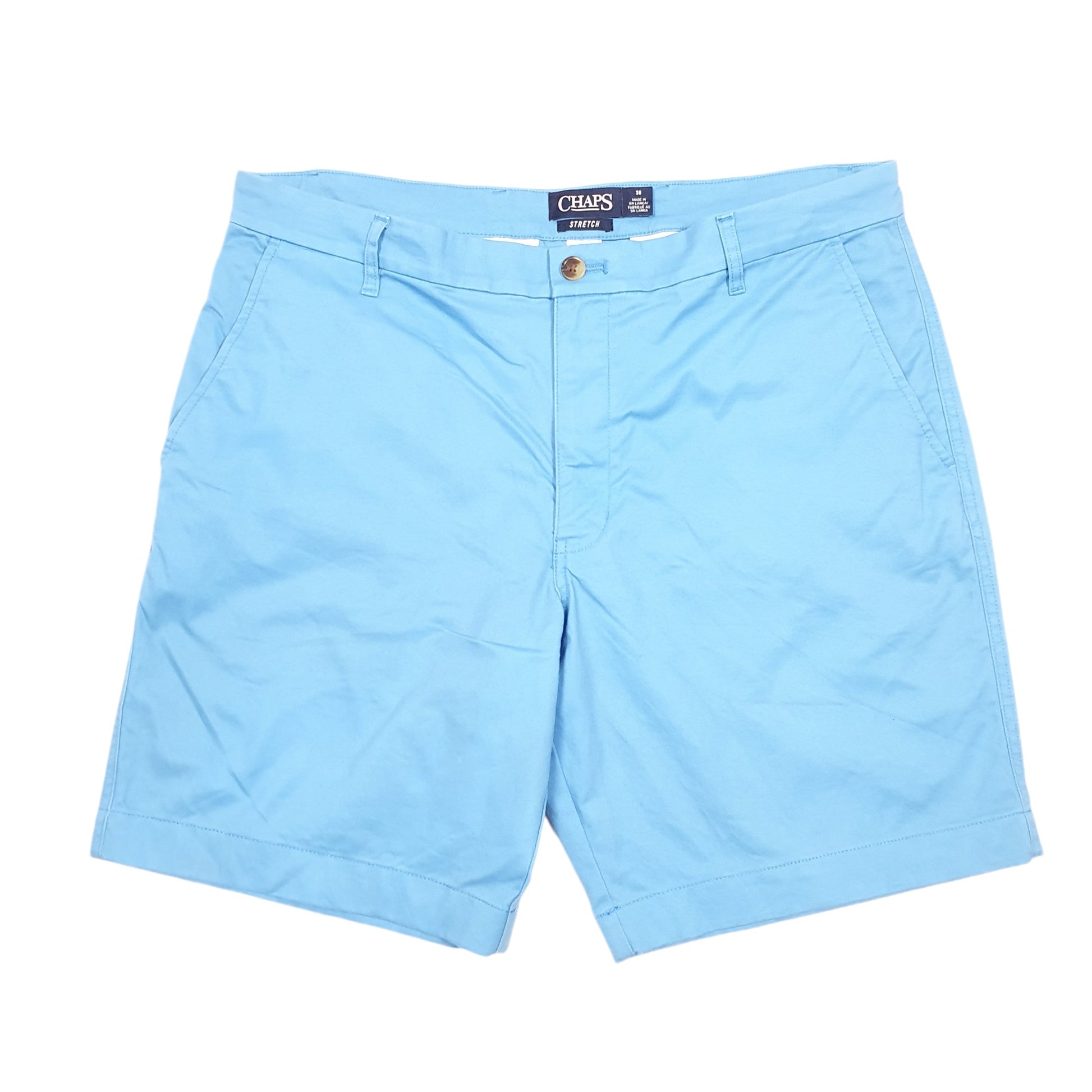 Mens Blue Chaps Stretch Chino Shorts