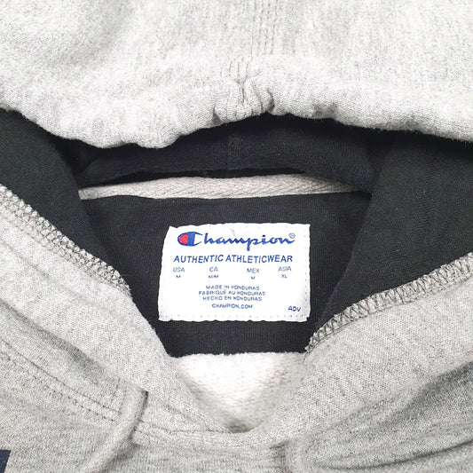 Mens Grey Champion Script Hoodie Jumper