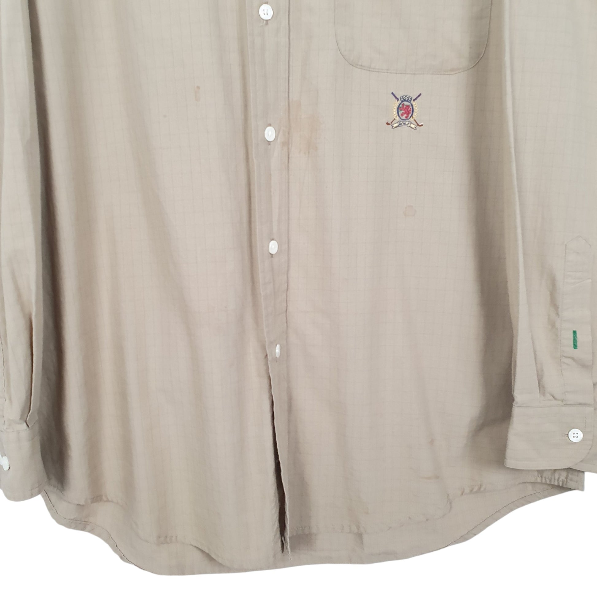 Mens Beige Tommy Hilfiger Golf Crest Long Sleeve Shirt