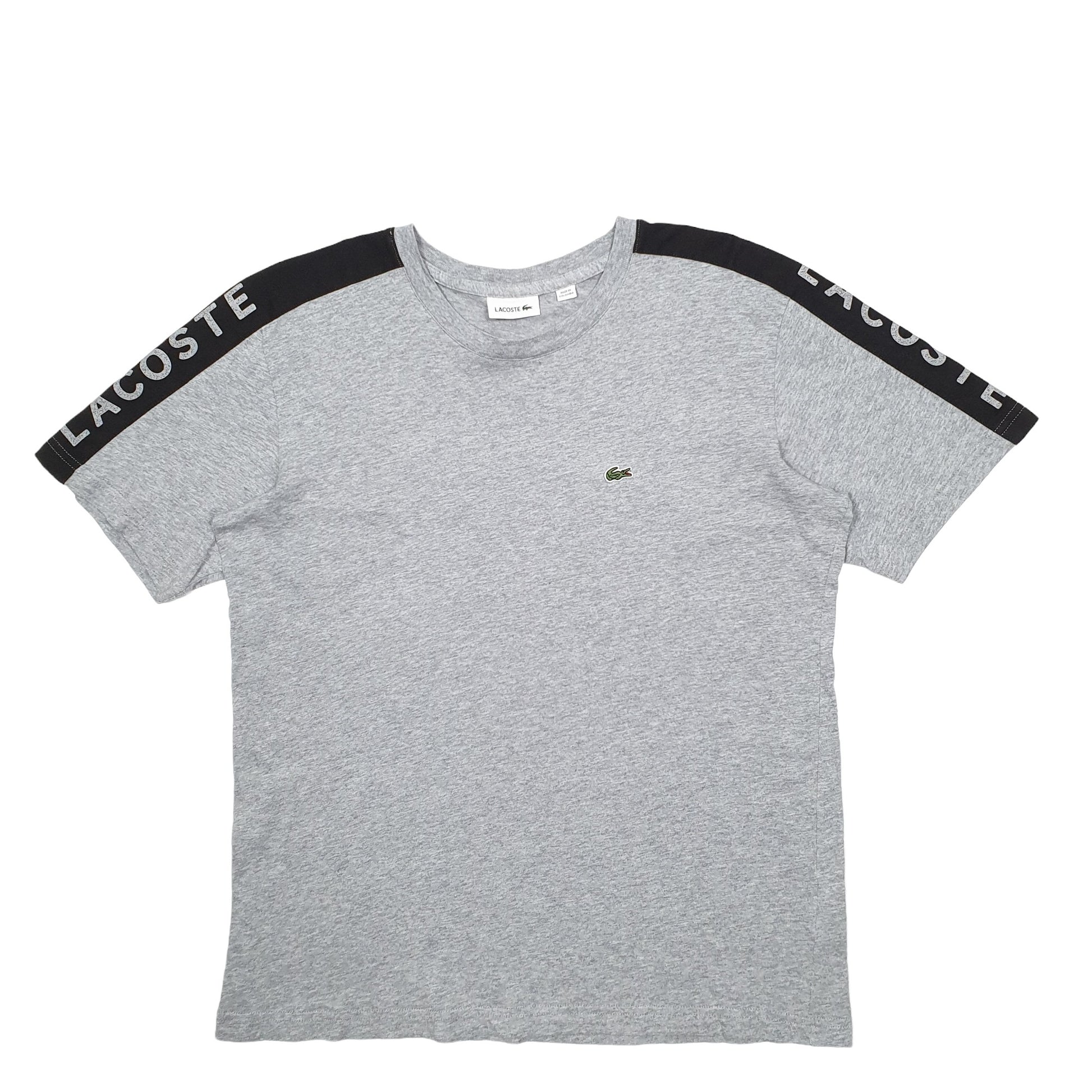 Mens Grey Lacoste  Short Sleeve T Shirt