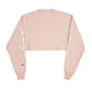 Womens Pink Champion Cropped Crop Top Reverse Weave. Crewneck Jumper