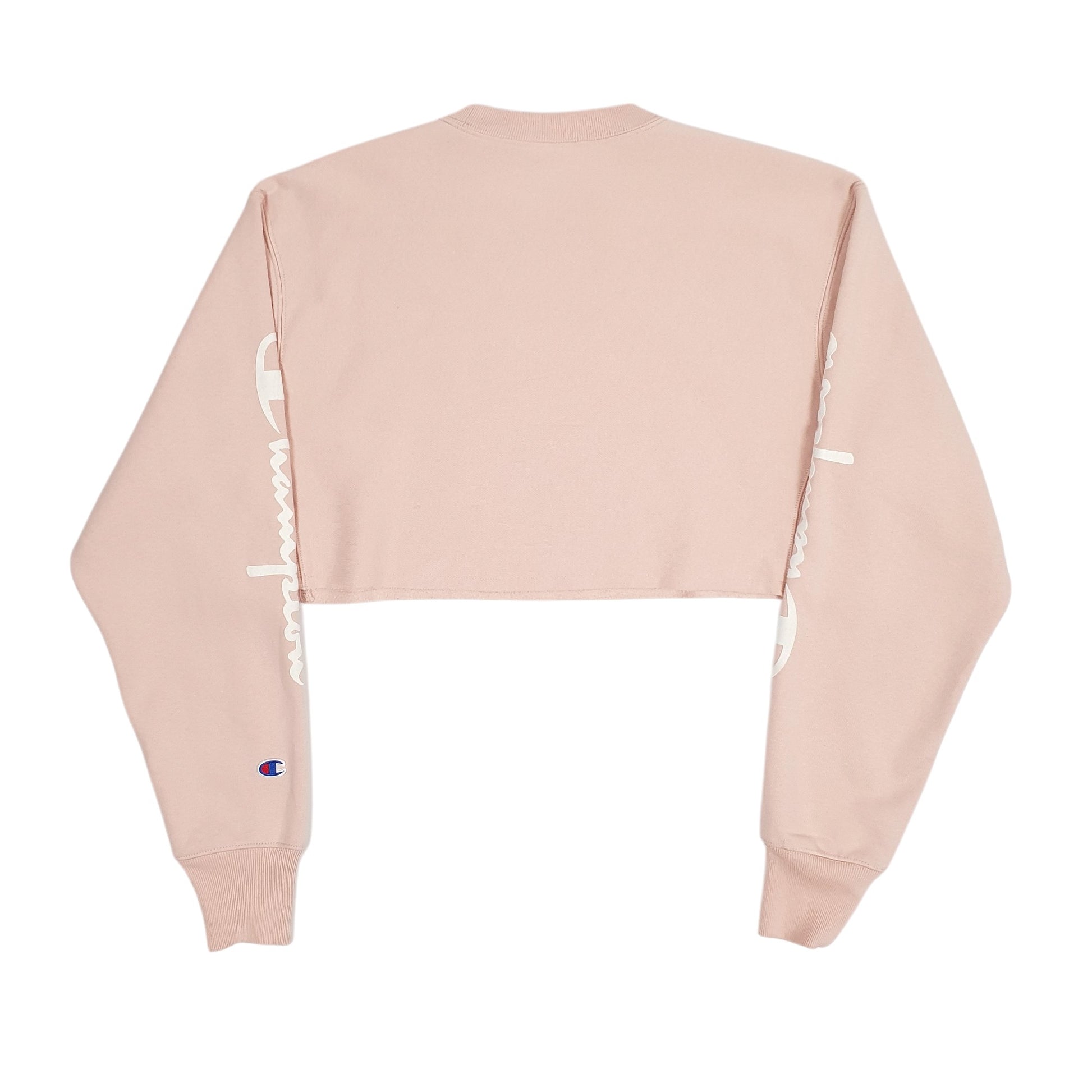 Womens Pink Champion Cropped Crop Top Reverse Weave. Crewneck Jumper