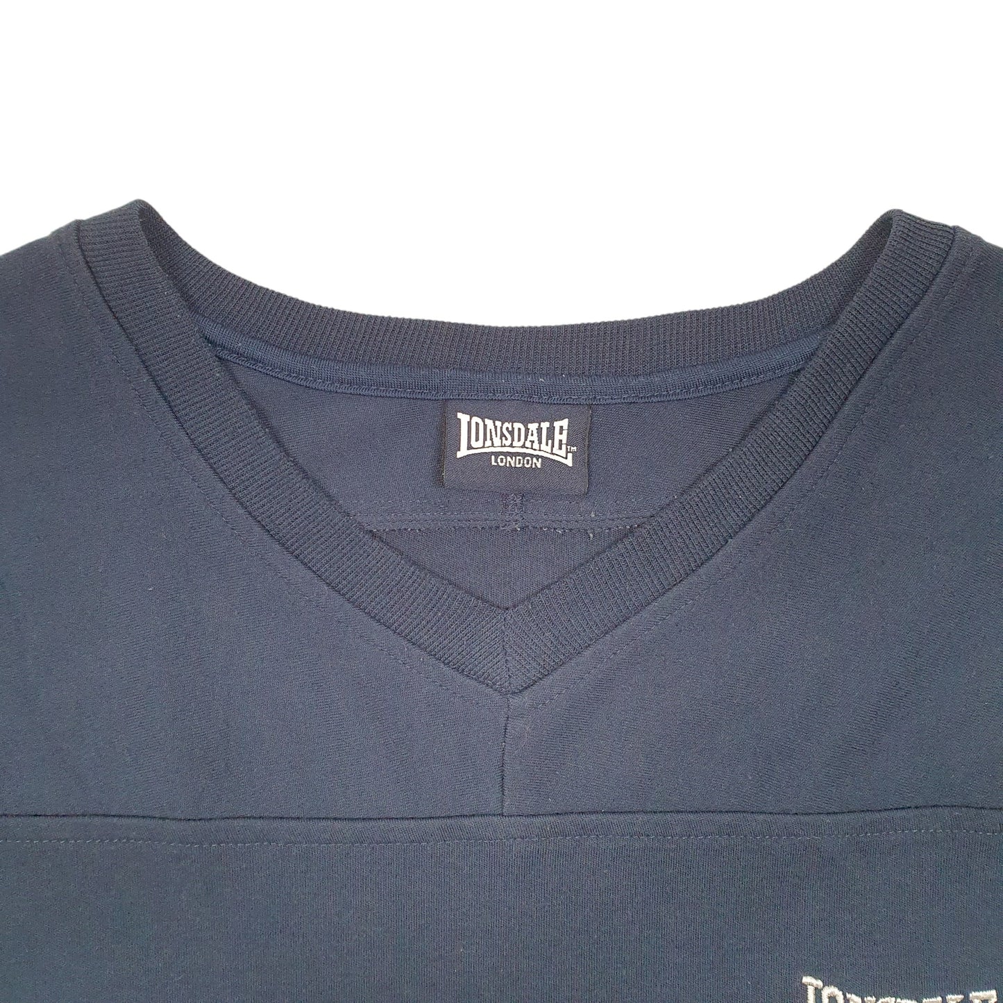 Mens Navy Lonsdale London V Neck Short Sleeve T Shirt