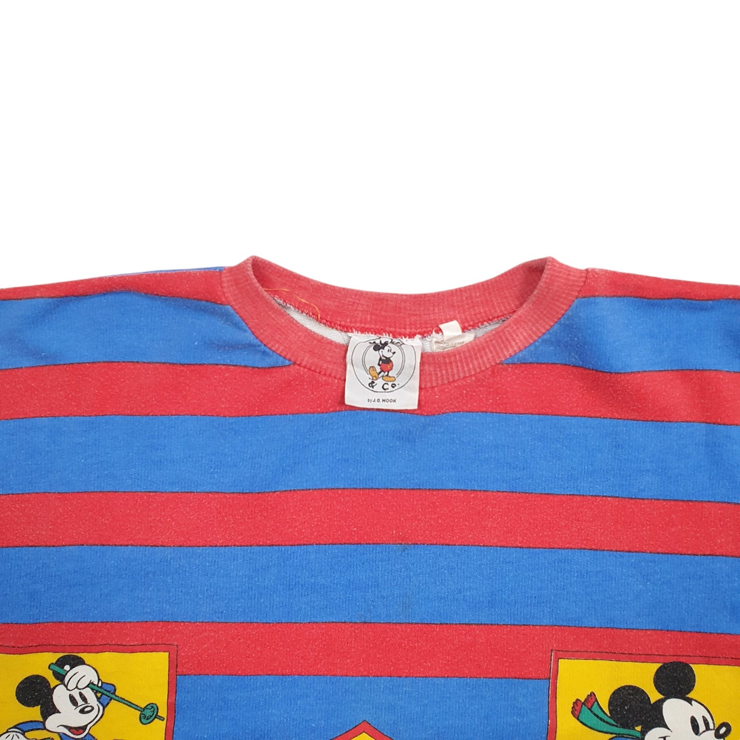 Mens Blue Diney Mickey Mouse Winter Sports Vintage 80's Crewneck Jumper