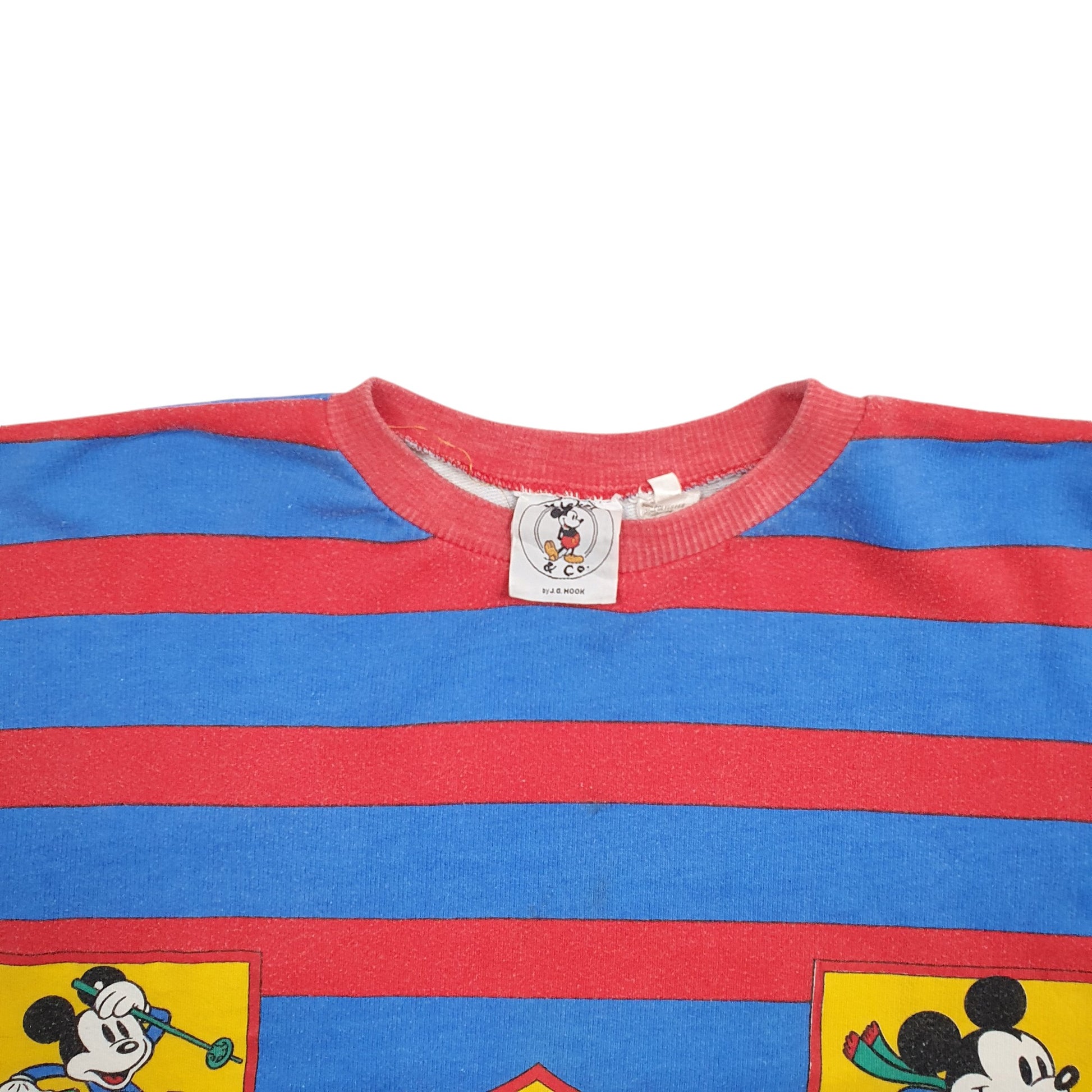 Mens Blue Diney Mickey Mouse Winter Sports Vintage 80's Crewneck Jumper