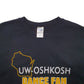 Mens Black Gildan UW Oshkosh Dance Spellout Crewneck Jumper