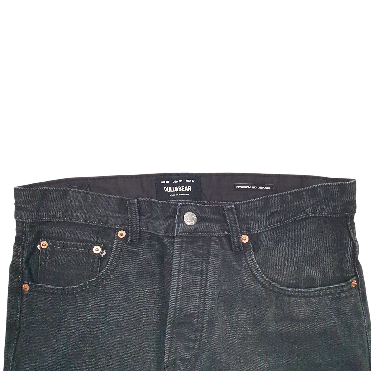 Mens Black Pull & Bear Selvedge Redline Casual JeansW32 L30
