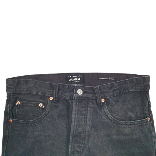 Mens Black Pull & Bear Selvedge Redline Casual JeansW32 L30