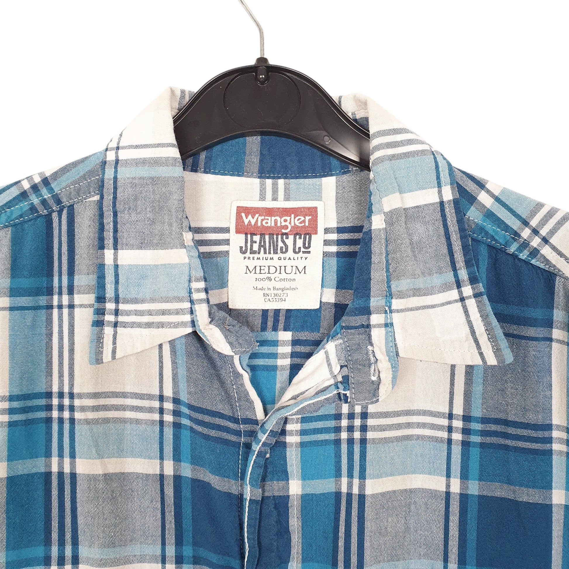 Mens Blue Wrangler  Long Sleeve Shirt