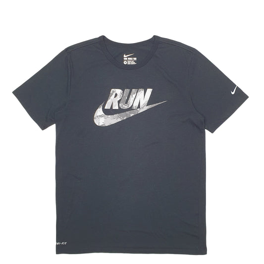 Mens Black Nike Running Spellout Short Sleeve T Shirt