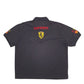Womens Black Ferrari Formula One Cars Racing Short Sleeve Polo Shirt