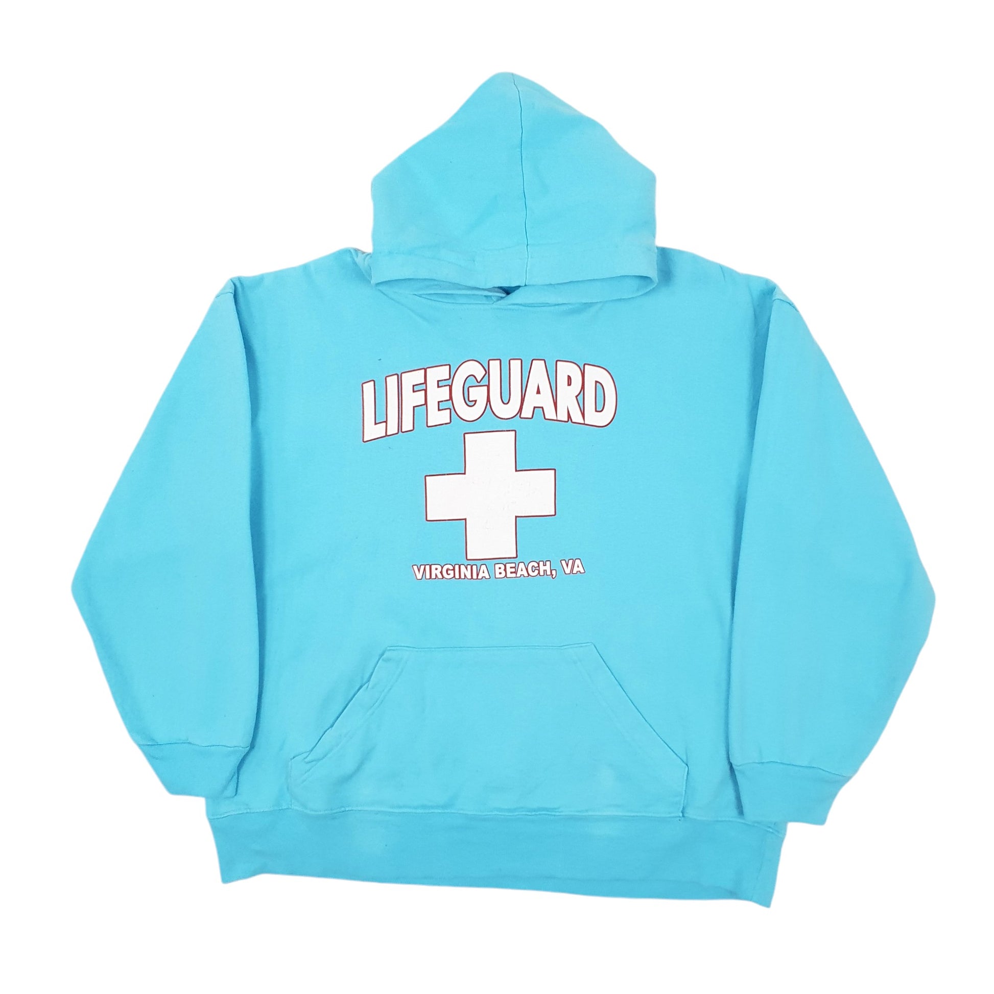 Mens Blue Yoffe Lifeguard Virginia Beach Hoodie Jumper