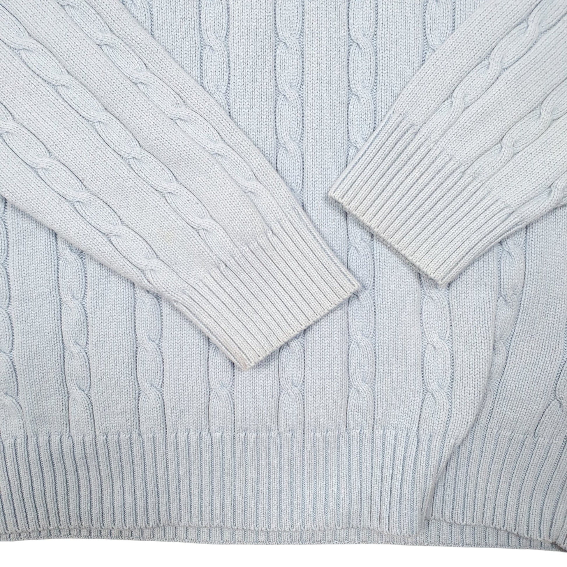 Mens Blue Tommy Hilfiger Cable Knit Crewneck Jumper