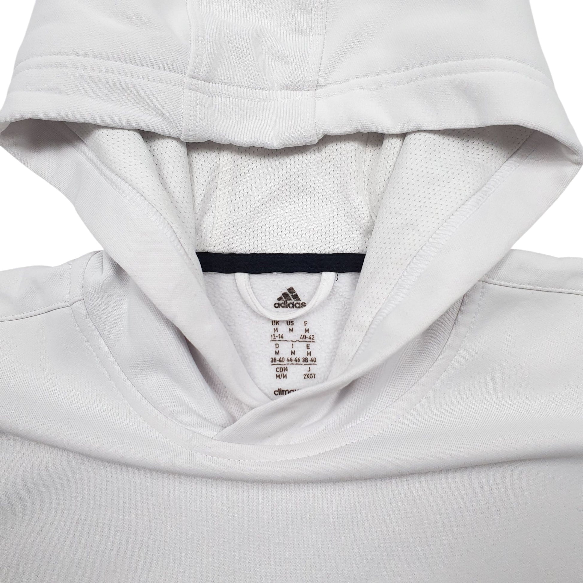 Womens White Adidas Climawarm Hoodie Jumper