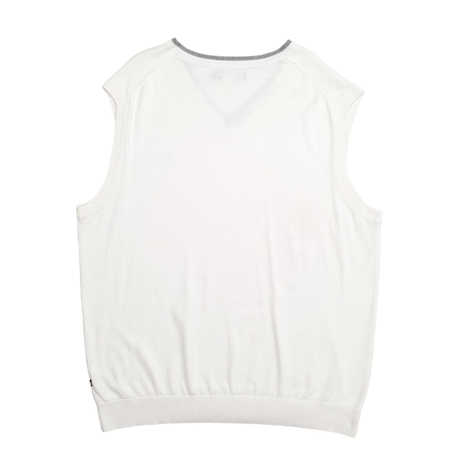 Mens White Nautica Knit Vest Jumper