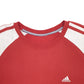 Mens Red Adidas Three Stripe Crewneck Jumper