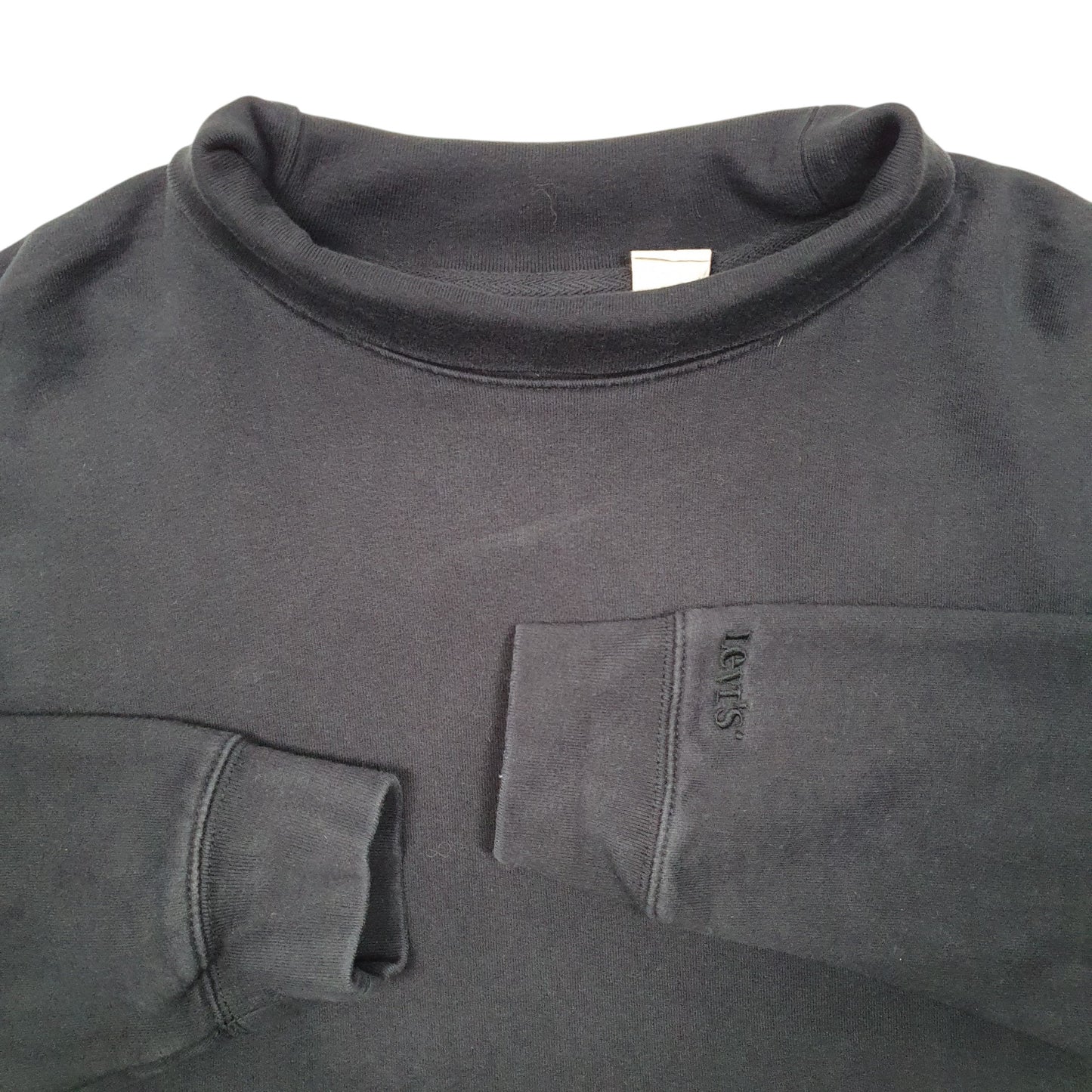 Mens Black Levis Roll Neck Crewneck Jumper