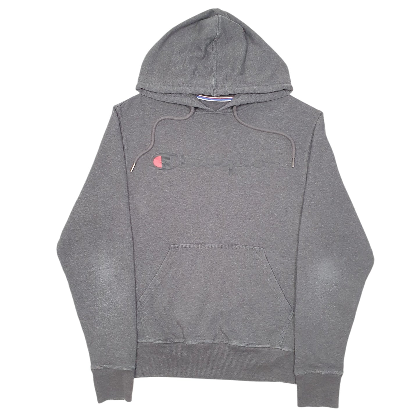Mens Grey Champion Script Hoodie Jumper