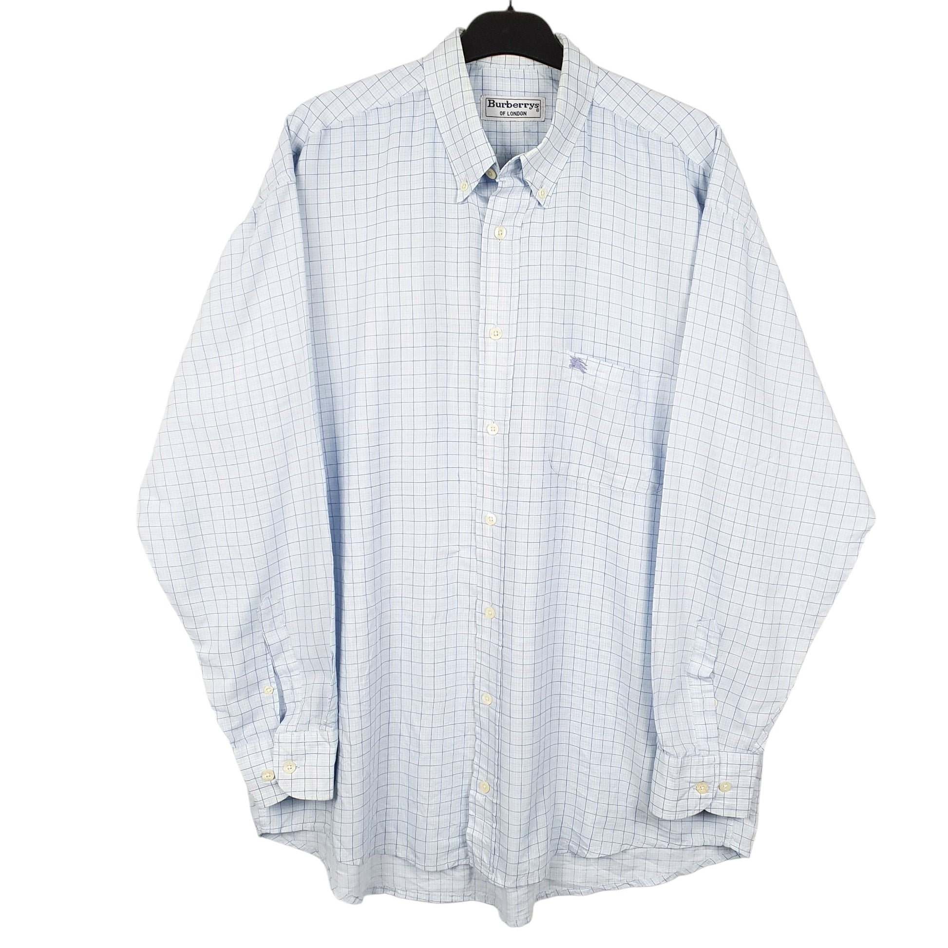 Mens Blue Burberry Burberrys London Long Sleeve Shirt