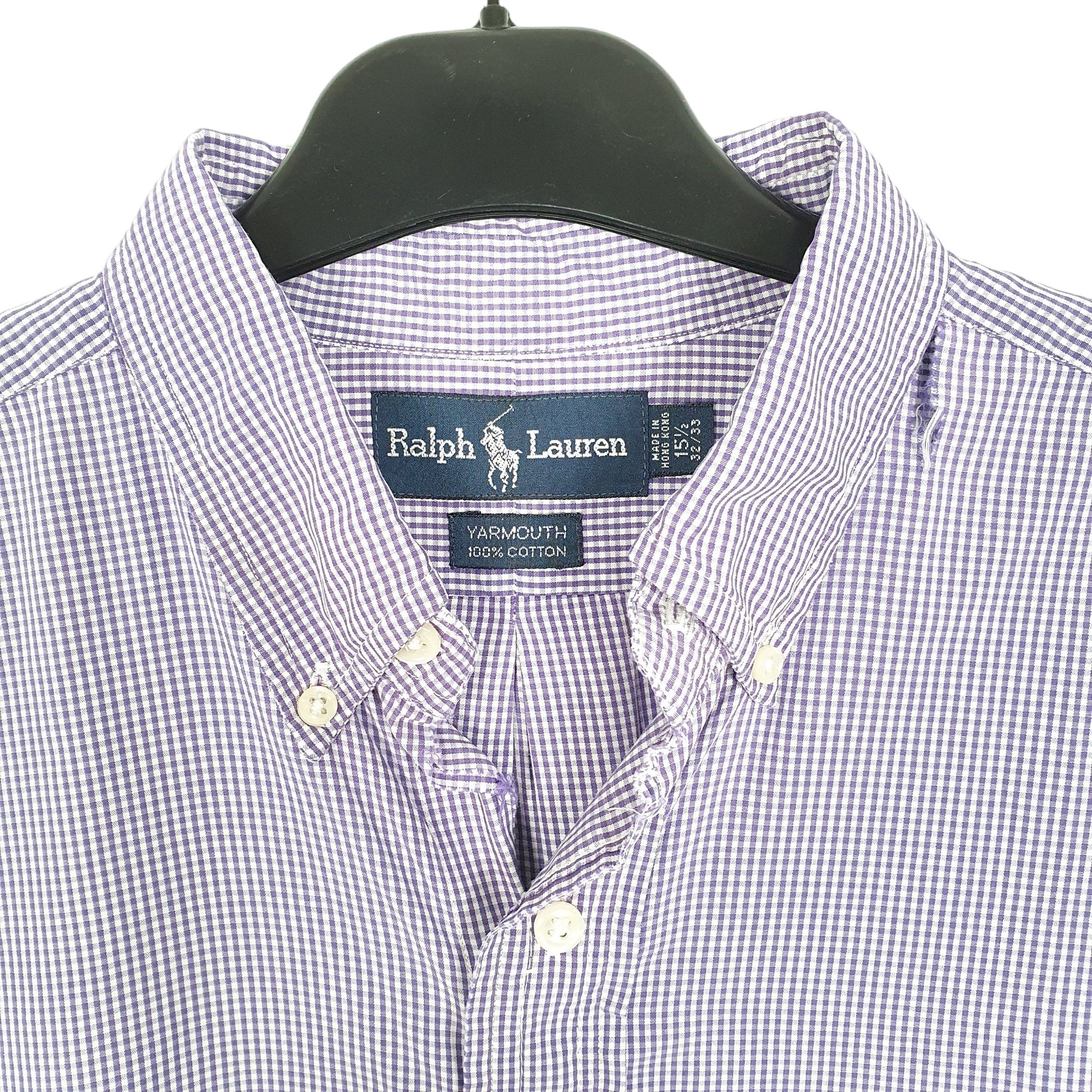 Mens Purple Ralph Lauren Velcro Fasten Altered Long Sleeve Shirt