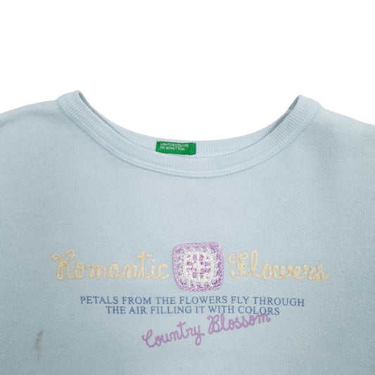 Womens Blue United Colors Of Benetton Romantic Flowers Crewneck Jumper