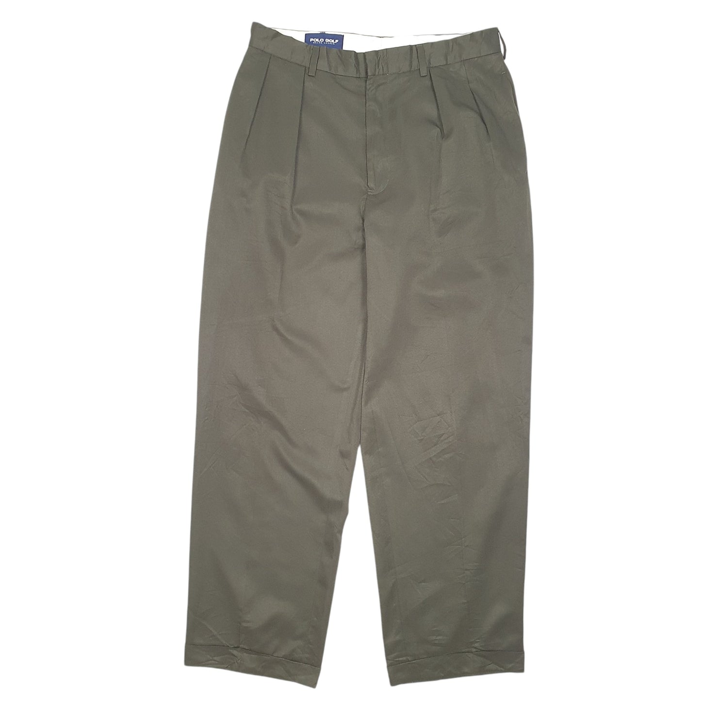 Mens Green Polo Ralph Lauren Golf Double Pleated Chino Trousers