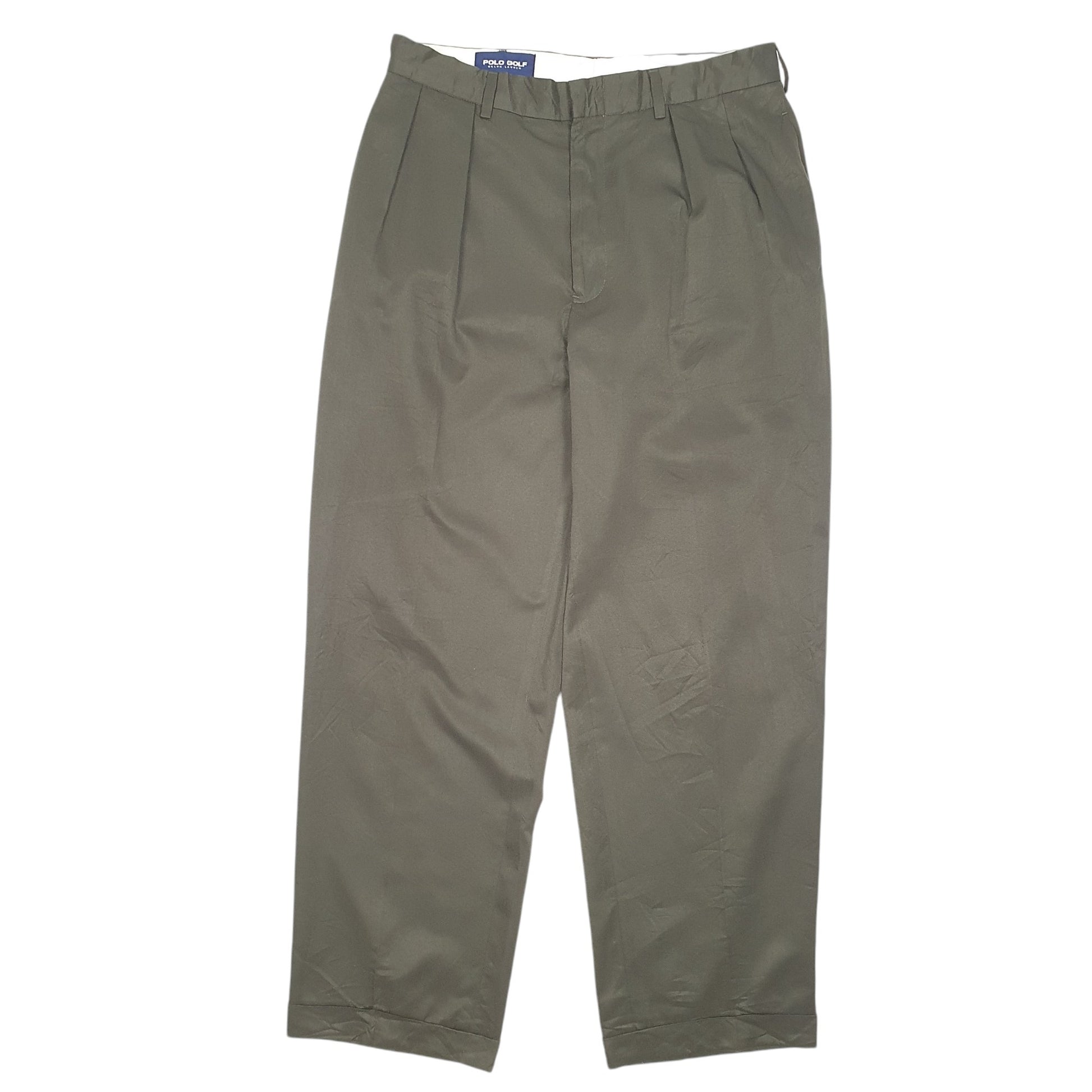 Mens Green Polo Ralph Lauren Golf Double Pleated Chino Trousers