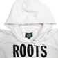 Mens White Roots Canada Spellout Hoodie Jumper