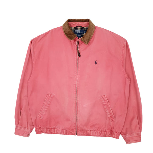 Mens Pink Polo Ralph Lauren Vintage 1990s Bomber  Coat