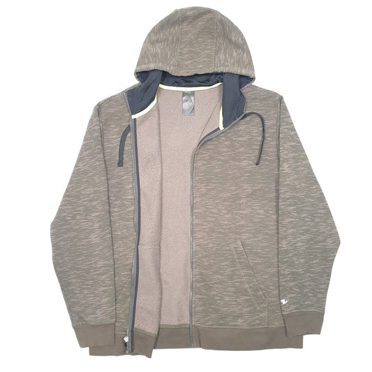 Mens Khaki Athletic Works Camouflage Hooded Hoodie Full Zip Jumper