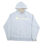 Mens Blue Champion Spellout Hoodie Jumper