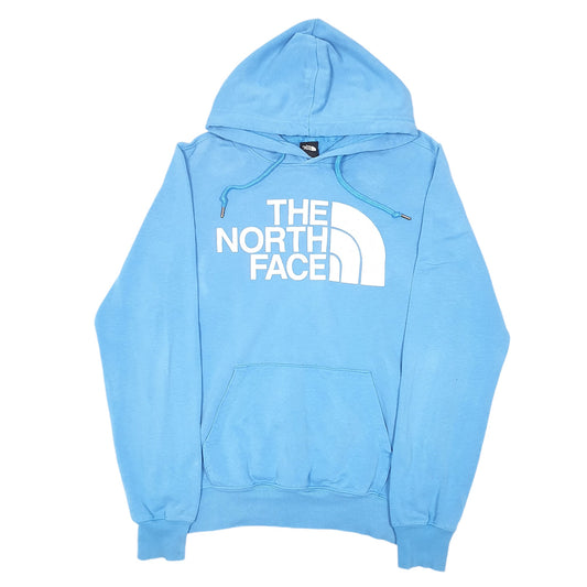 Mens Blue The North Face Spellout Logo Hoodie Jumper