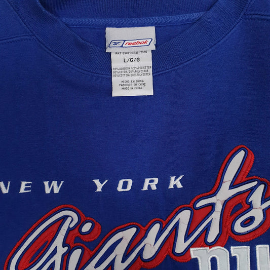 Mens Blue Reebok Vintage 90s NFL New York Giants Crewneck Jumper