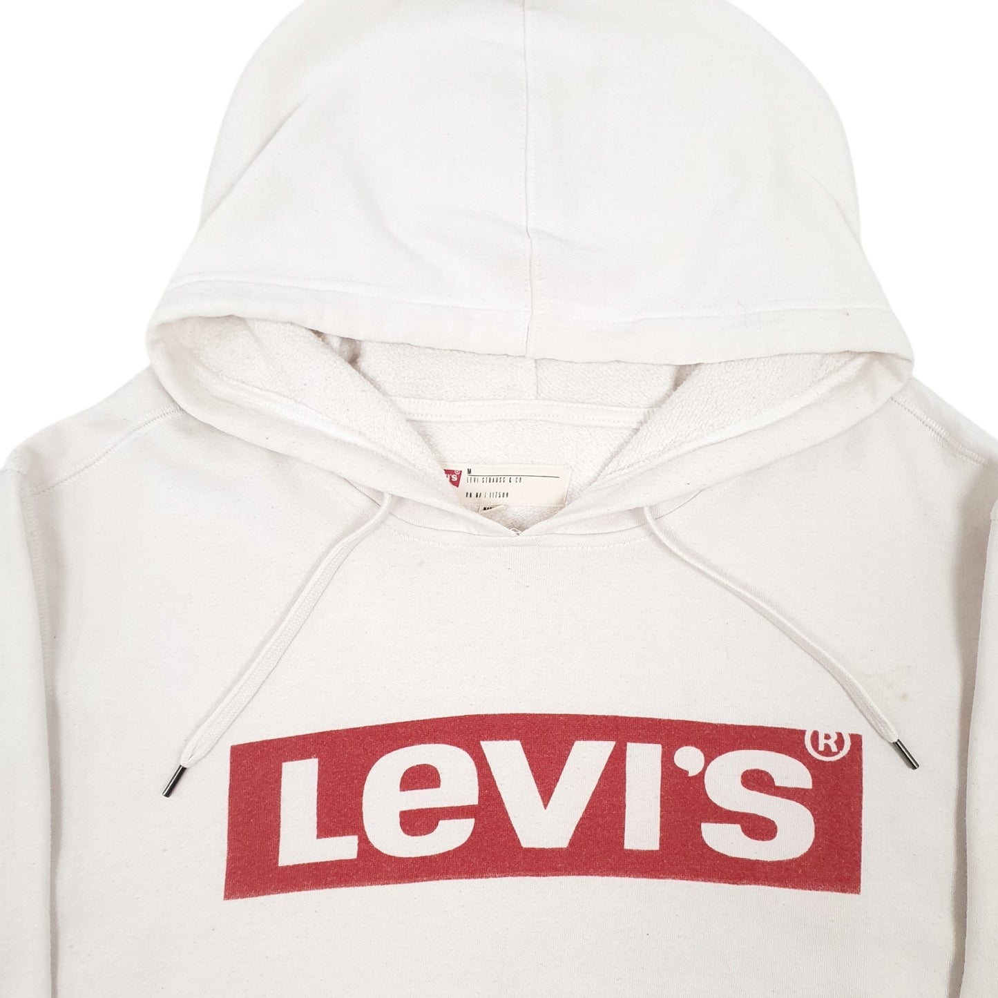 Mens Cream Levis Spellout Hoodie Jumper