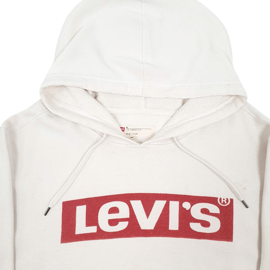 Mens Cream Levis Spellout Hoodie Jumper