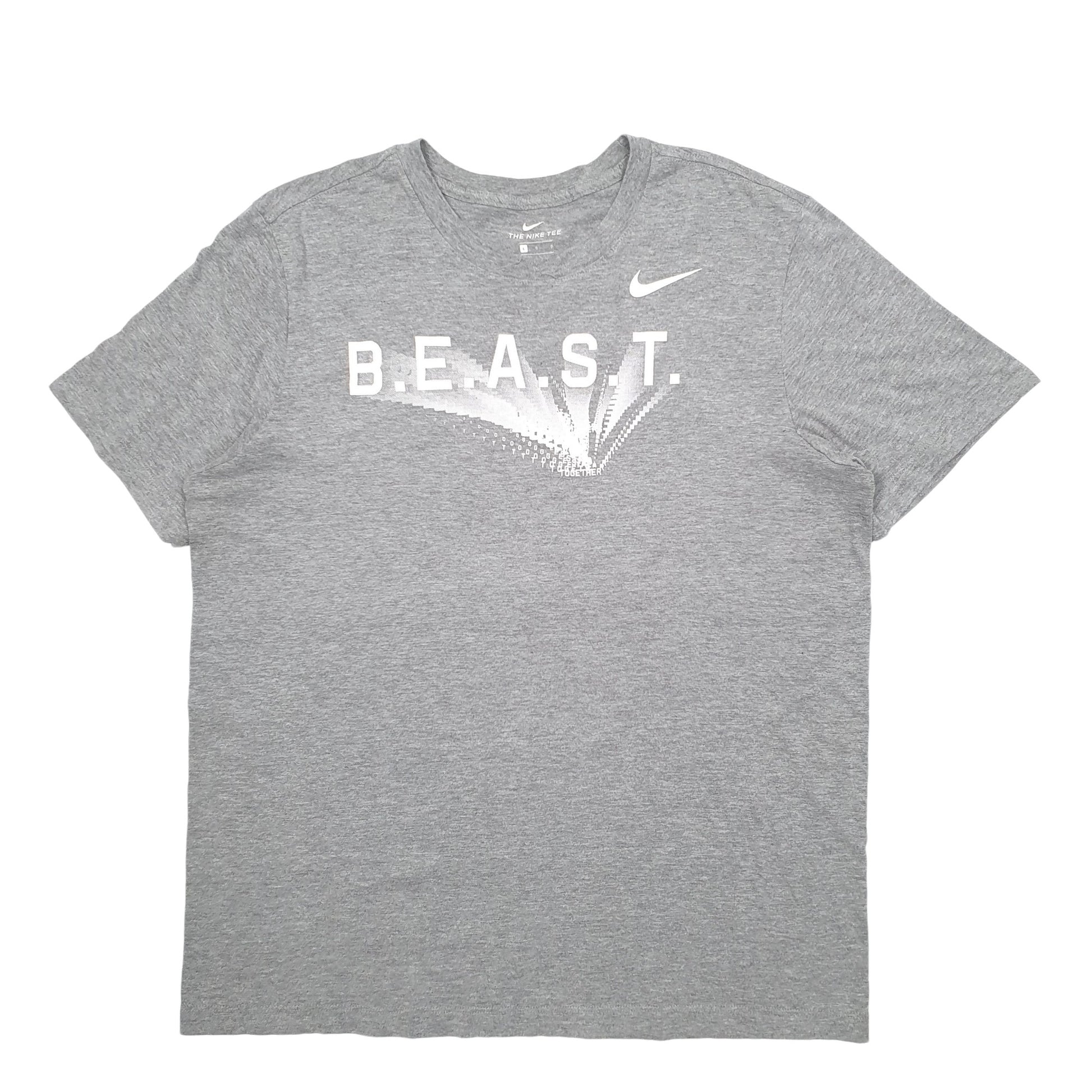 Mens Grey Nike Spellout Short Sleeve T Shirt