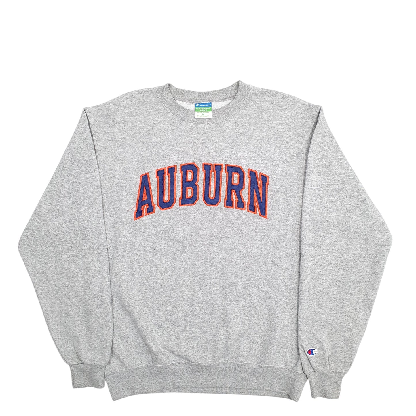 Mens Grey Champion Auburn Spellout Crewneck Jumper