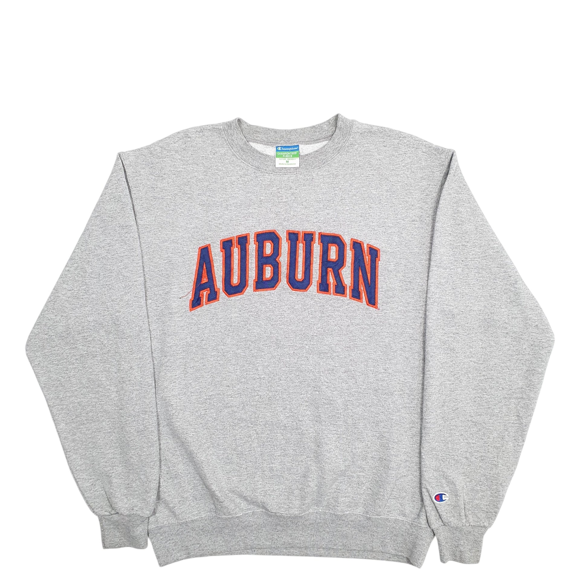 Mens Grey Champion Auburn Spellout Crewneck Jumper