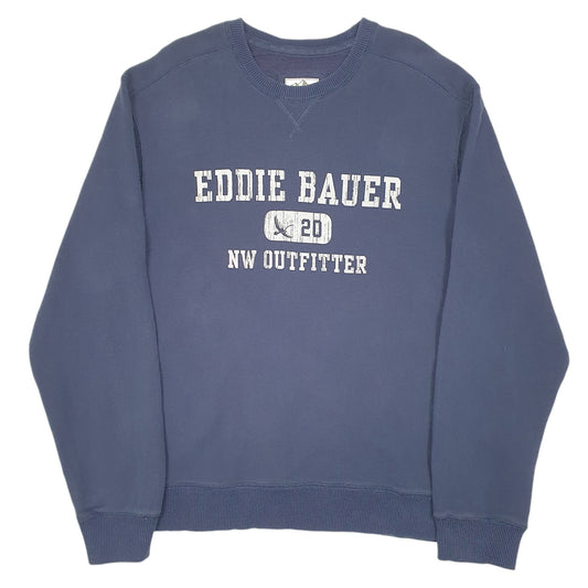 Mens Navy Eddie Bauer Spellout Crewneck Jumper