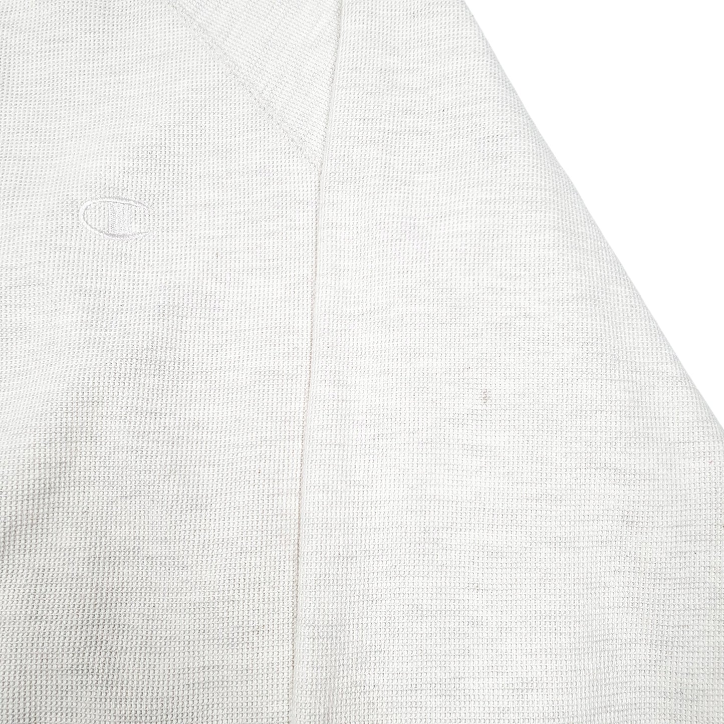 Mens Cream Champion Hoodie Waffle Full Zip Jumper