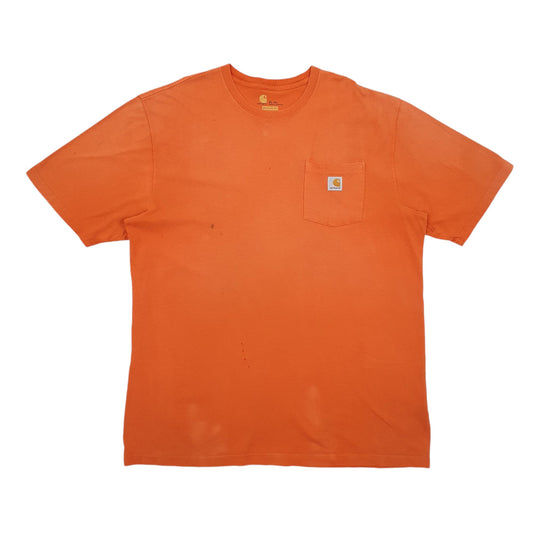 Mens Orange Carhartt  Short Sleeve T Shirt