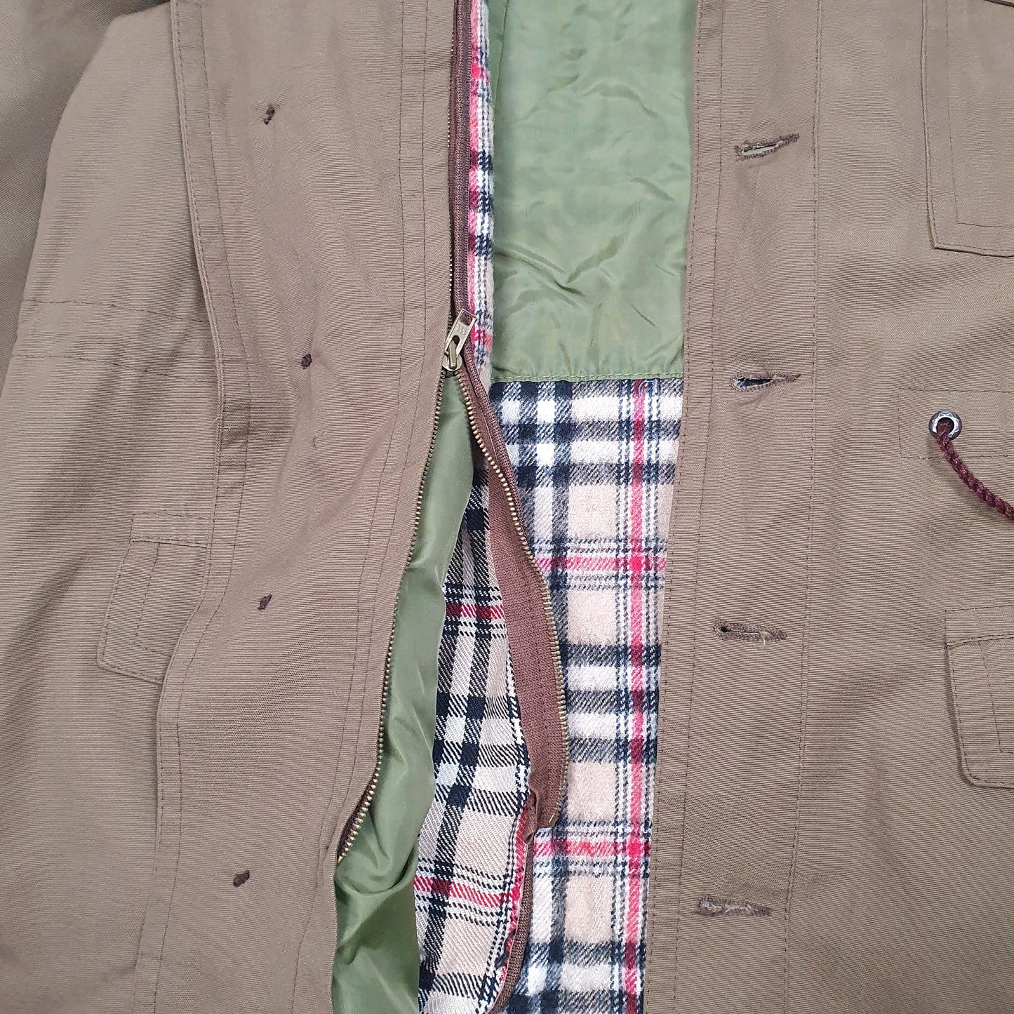 Mens Khaki Unbranded Vintage Polish Military With Liner  Coat