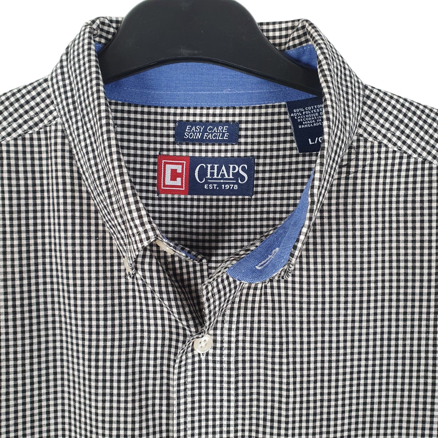 Mens Black Chaps  Long Sleeve Shirt